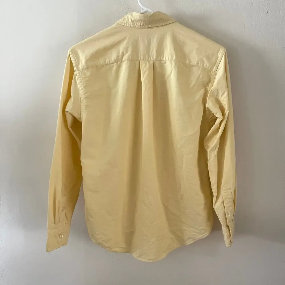 Ralph Lauren Boys 14 Yellow Oxford Cloth Button Down Shirt Sleeve OCBD Blue Tag
